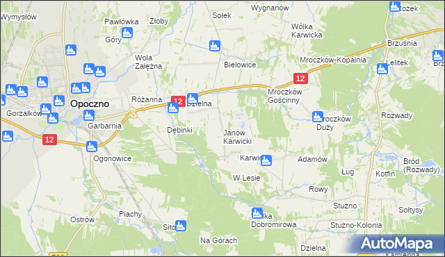 mapa Janów Karwicki, Janów Karwicki na mapie Targeo