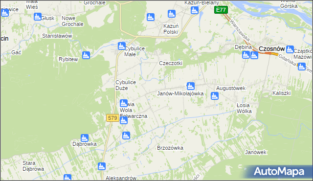 mapa Janów-Mikołajówka, Janów-Mikołajówka na mapie Targeo