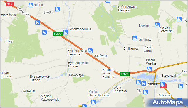 mapa Janówek gmina Piaski, Janówek gmina Piaski na mapie Targeo