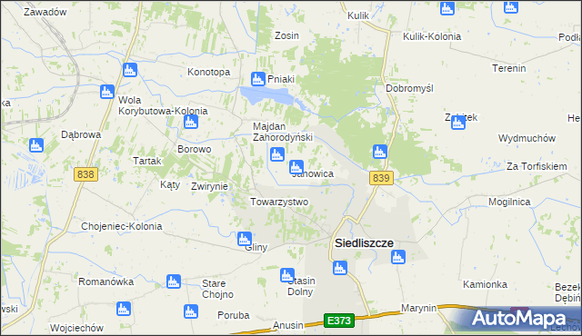 mapa Janowica gmina Siedliszcze, Janowica gmina Siedliszcze na mapie Targeo