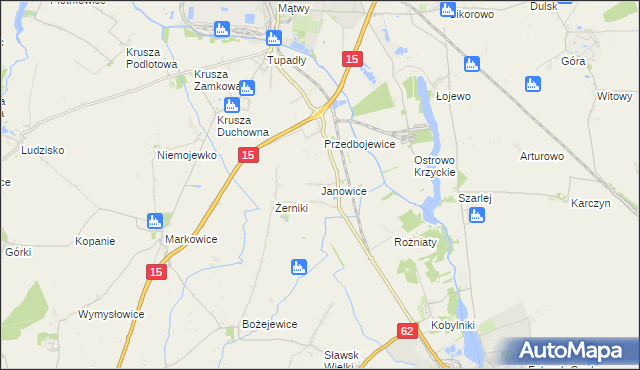 mapa Janowice gmina Kruszwica, Janowice gmina Kruszwica na mapie Targeo