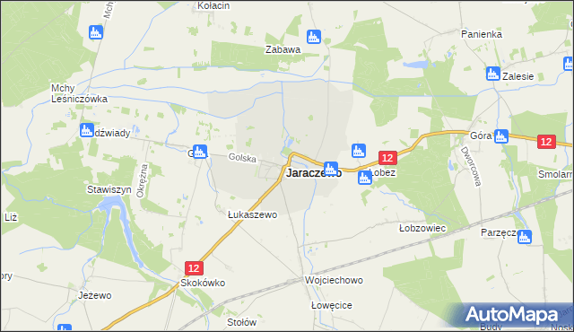 mapa Jaraczewo powiat jarociński, Jaraczewo powiat jarociński na mapie Targeo