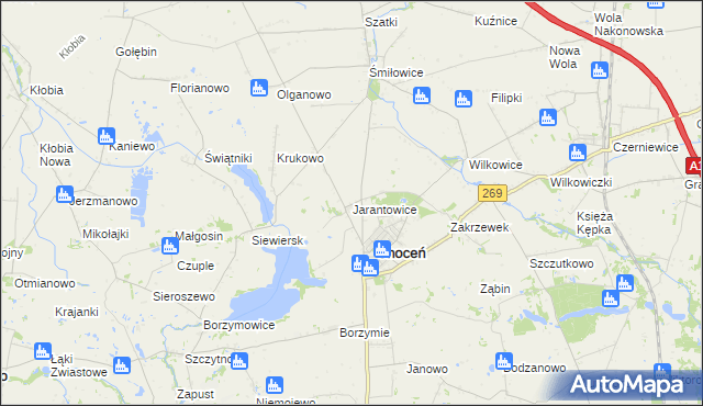 mapa Jarantowice gmina Choceń, Jarantowice gmina Choceń na mapie Targeo