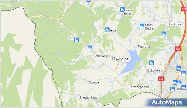 mapa Jarkowice, Jarkowice na mapie Targeo