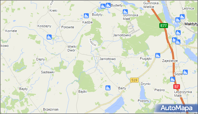 mapa Jarnołtowo, Jarnołtowo na mapie Targeo