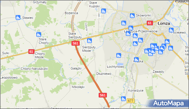 mapa Jarnuty gmina Łomża, Jarnuty gmina Łomża na mapie Targeo