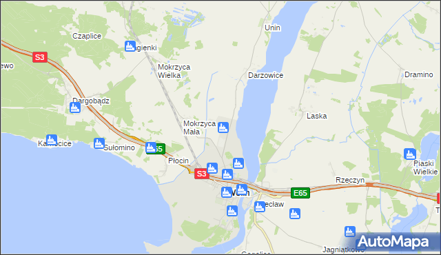 mapa Jaromierz gmina Wolin, Jaromierz gmina Wolin na mapie Targeo