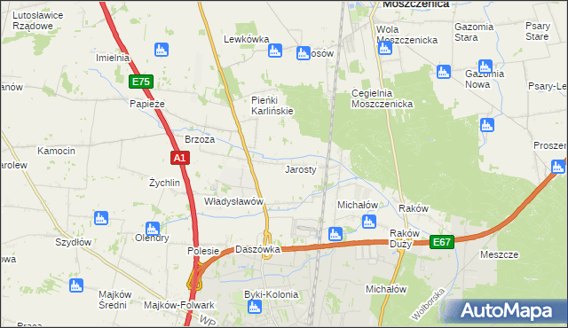 mapa Jarosty, Jarosty na mapie Targeo