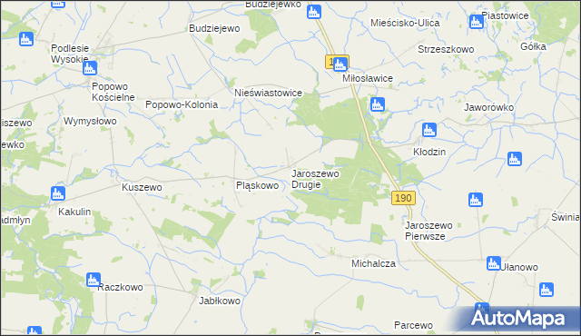 mapa Jaroszewo Drugie, Jaroszewo Drugie na mapie Targeo