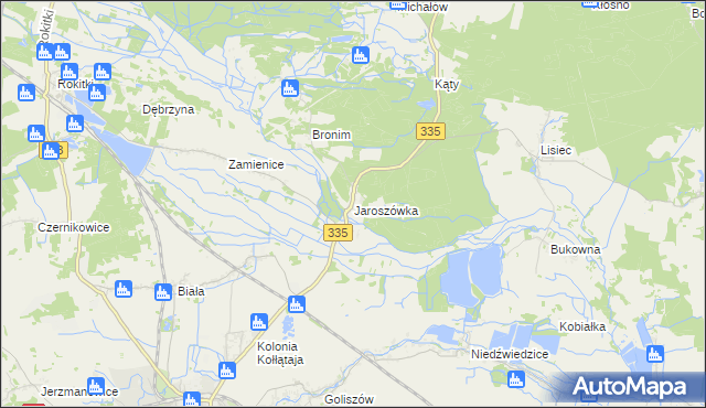 mapa Jaroszówka gmina Chojnów, Jaroszówka gmina Chojnów na mapie Targeo