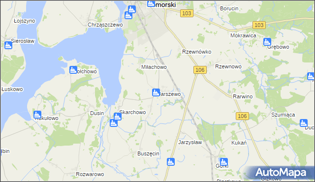 mapa Jarszewo, Jarszewo na mapie Targeo