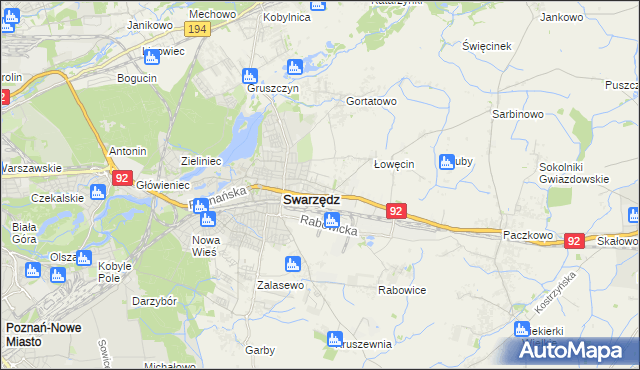 mapa Jasin gmina Swarzędz, Jasin gmina Swarzędz na mapie Targeo