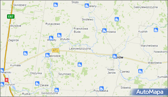 mapa Jasionowa Dolina, Jasionowa Dolina na mapie Targeo