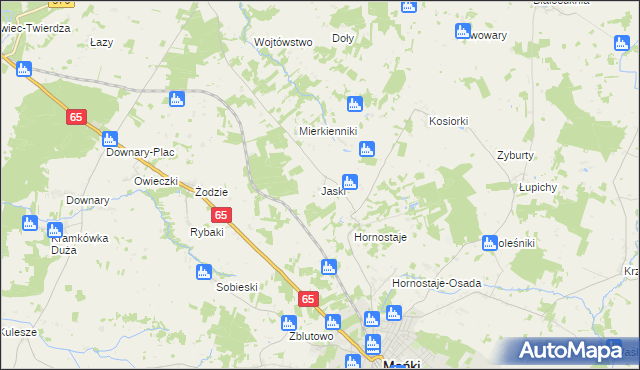 mapa Jaski gmina Mońki, Jaski gmina Mońki na mapie Targeo