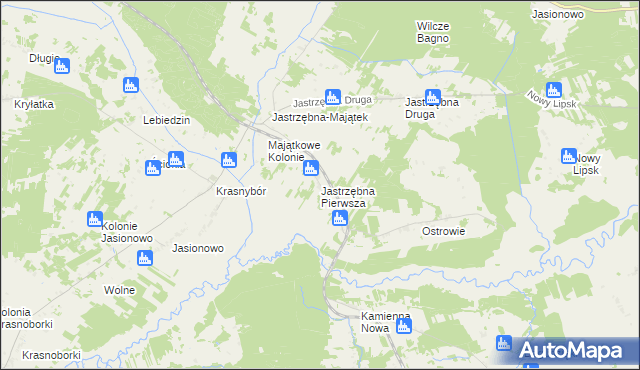 mapa Jastrzębna Pierwsza, Jastrzębna Pierwsza na mapie Targeo