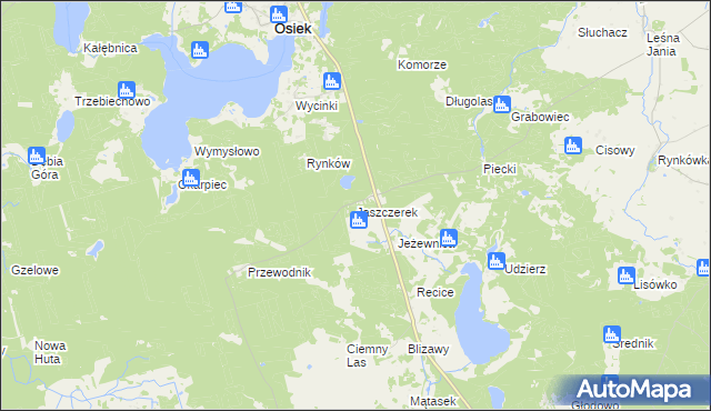 mapa Jaszczerek, Jaszczerek na mapie Targeo