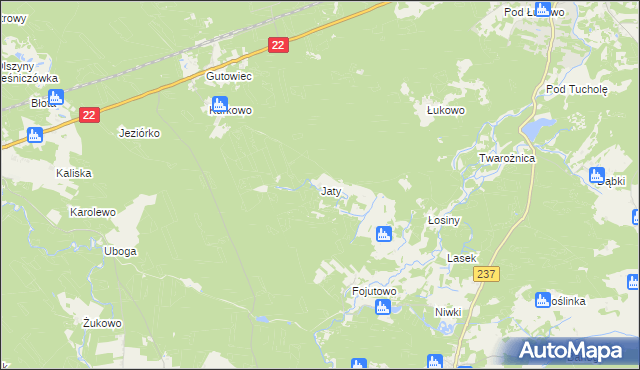 mapa Jaty, Jaty na mapie Targeo