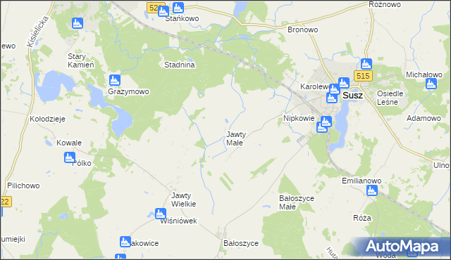 mapa Jawty Małe, Jawty Małe na mapie Targeo