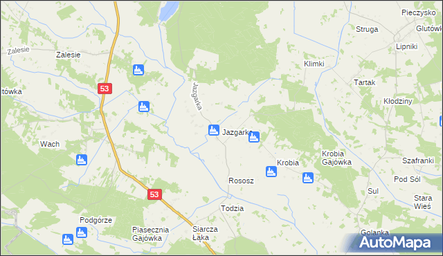 mapa Jazgarka, Jazgarka na mapie Targeo