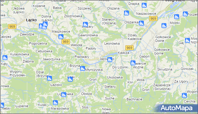 mapa Jazowsko, Jazowsko na mapie Targeo