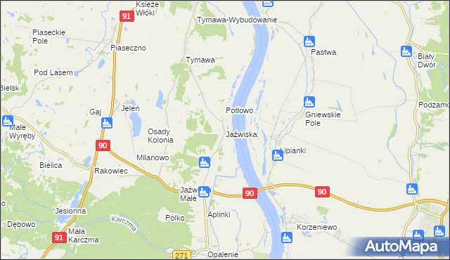 mapa Jaźwiska, Jaźwiska na mapie Targeo