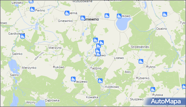 mapa Jęczewo, Jęczewo na mapie Targeo