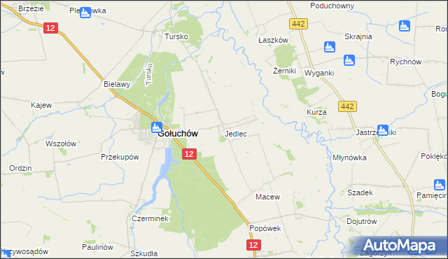 mapa Jedlec, Jedlec na mapie Targeo