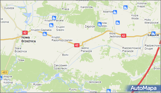 mapa Jedlno Pierwsze, Jedlno Pierwsze na mapie Targeo