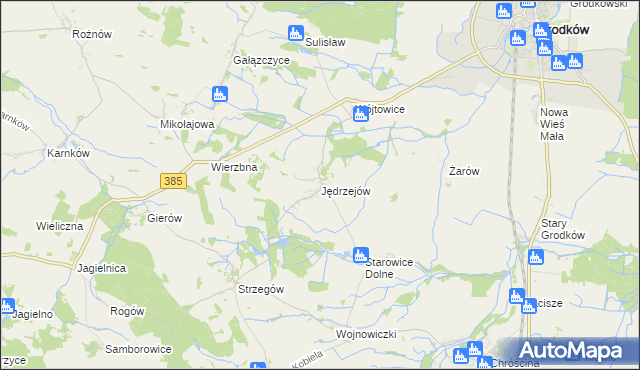mapa Jędrzejów gmina Grodków, Jędrzejów gmina Grodków na mapie Targeo