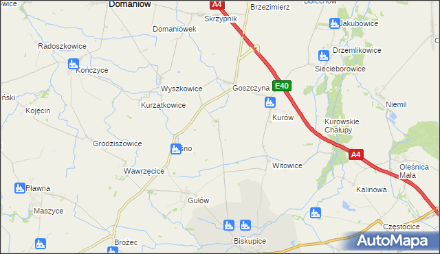 mapa Jędrzychowice gmina Wiązów, Jędrzychowice gmina Wiązów na mapie Targeo