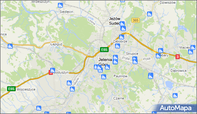 mapa Jelenia Góra, Jelenia Góra na mapie Targeo