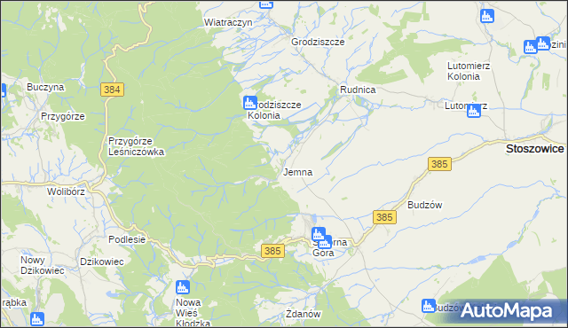 mapa Jemna, Jemna na mapie Targeo