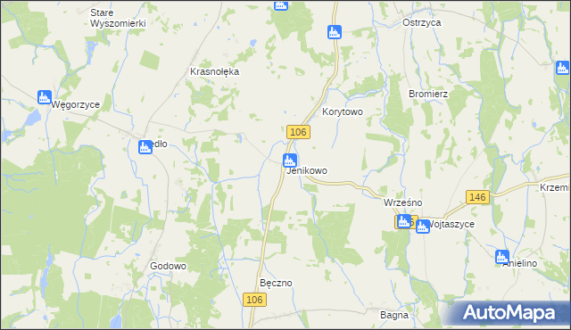 mapa Jenikowo, Jenikowo na mapie Targeo