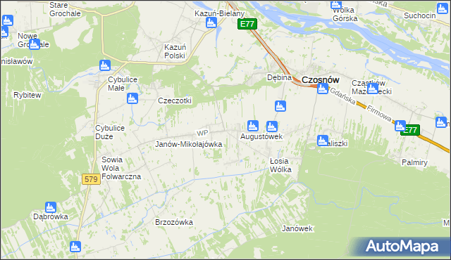 mapa Jesionka gmina Czosnów, Jesionka gmina Czosnów na mapie Targeo