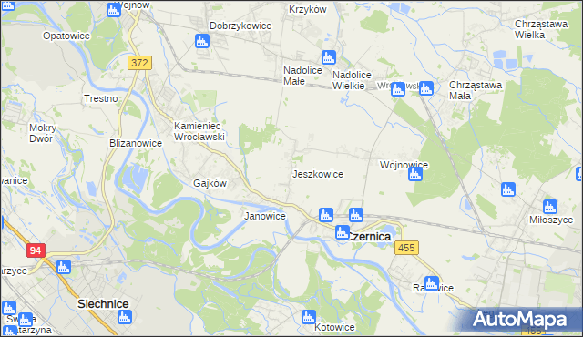 mapa Jeszkowice, Jeszkowice na mapie Targeo