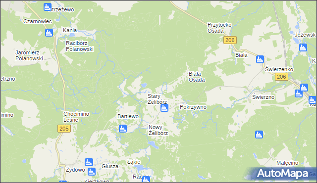 mapa Jeżewo gmina Polanów, Jeżewo gmina Polanów na mapie Targeo