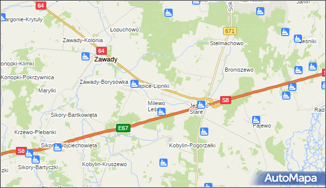 mapa Jeżewo Nowe, Jeżewo Nowe na mapie Targeo