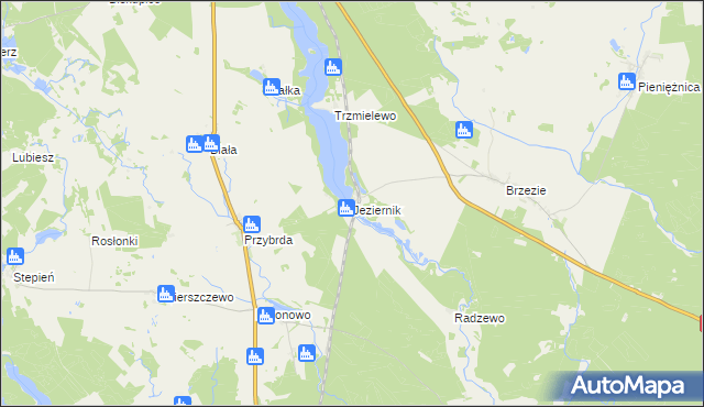 mapa Jeziernik gmina Rzeczenica, Jeziernik gmina Rzeczenica na mapie Targeo