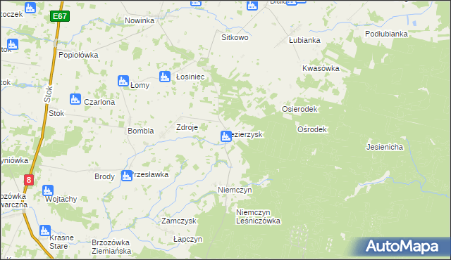 mapa Jezierzysk, Jezierzysk na mapie Targeo