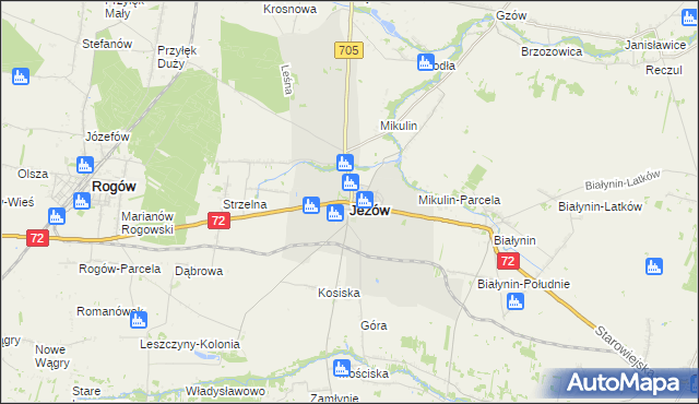 mapa Jeżów powiat brzeziński, Jeżów powiat brzeziński na mapie Targeo