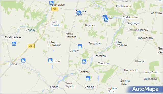 mapa Józefatów gmina Skierniewice, Józefatów gmina Skierniewice na mapie Targeo