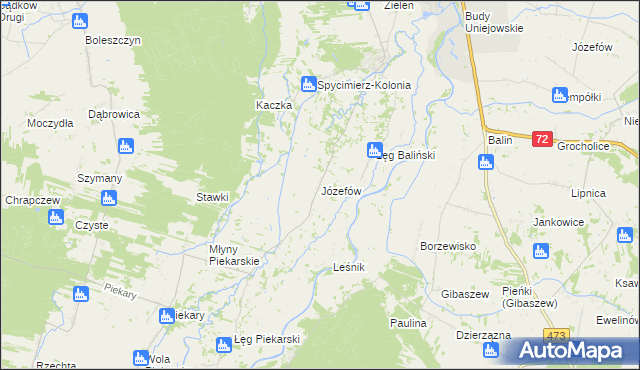 mapa Józefów gmina Dobra, Józefów gmina Dobra na mapie Targeo