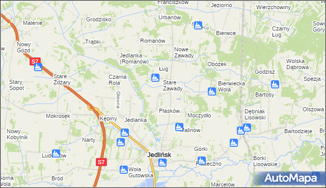 mapa Józefów gmina Jedlińsk, Józefów gmina Jedlińsk na mapie Targeo
