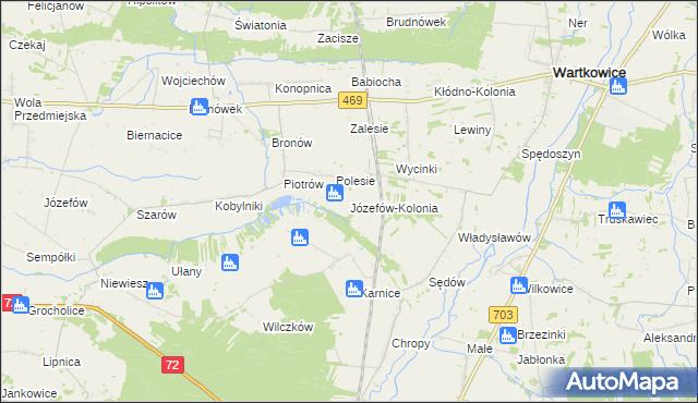 mapa Józefów-Kolonia, Józefów-Kolonia na mapie Targeo