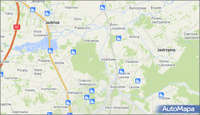 mapa Józefówek, Józefówek na mapie Targeo