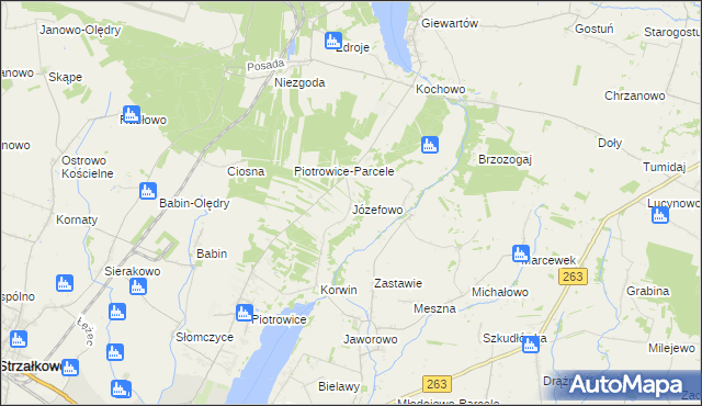 mapa Józefowo gmina Słupca, Józefowo gmina Słupca na mapie Targeo