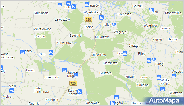 mapa Jóźwików, Jóźwików na mapie Targeo