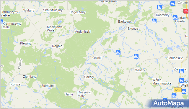 mapa Juchnajcie, Juchnajcie na mapie Targeo