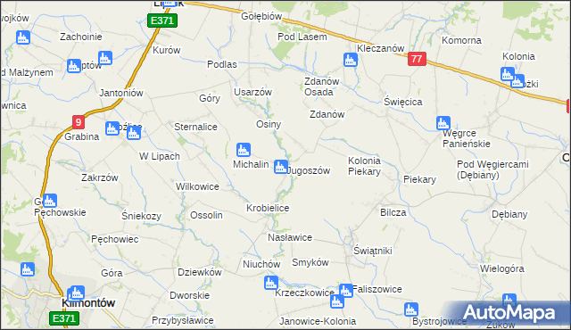 mapa Jugoszów, Jugoszów na mapie Targeo