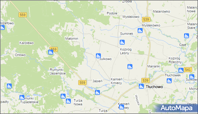 mapa Julkowo, Julkowo na mapie Targeo